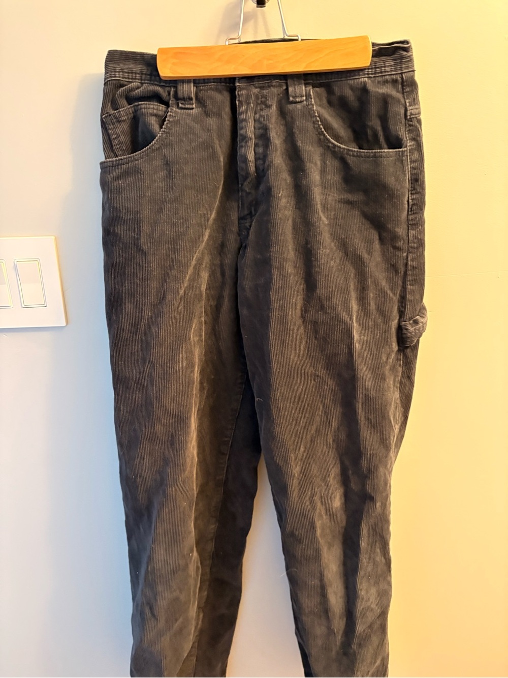 Corduroy Carpenter Pants Navy Blue 100% Cotton